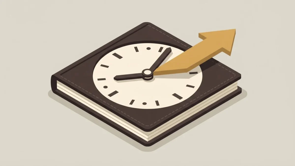Isometric illustration of a clock and ledger representing payout speed as a trust-score input